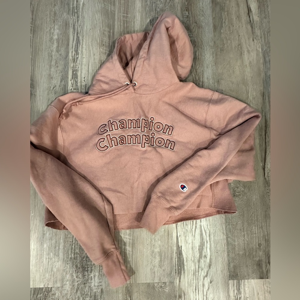 Women’s champion crop top sweatshirt hoodie size med